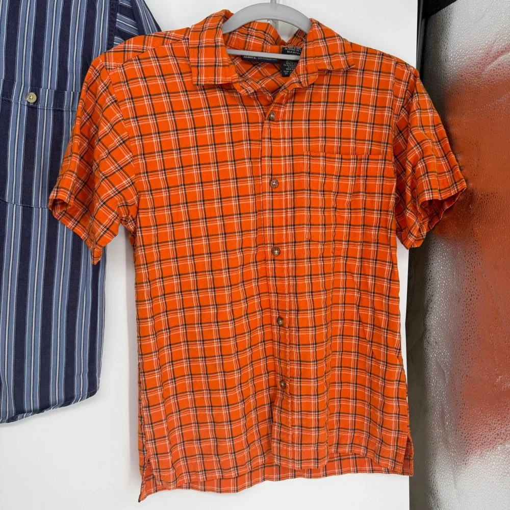 Lot of 3 Shirts Men Medium 10/12 Multicolor Plaid Striped Bundle Skater School